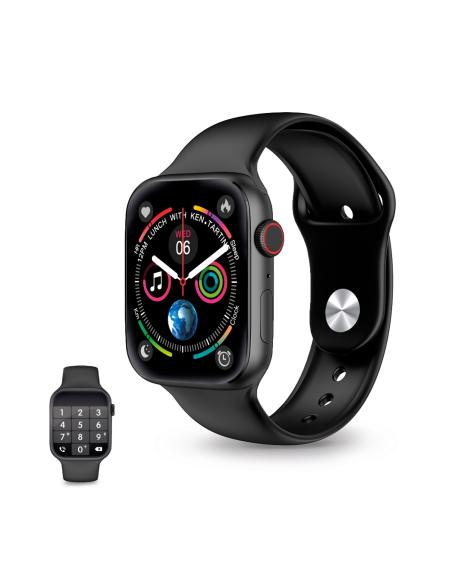 Ksix Smartwatch Urban 4, Pantalla IPS curva 2,15", Aut. 5 días, Modos deporte y salud, Llamadas, Asistentes de voz, IP68, Negro