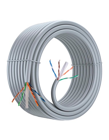 aiten data Bobina Cable de Red 100 m, UTP CAT6, Polietileno de Alta Densidad (Solid HDPE) y LSZH â?? Cuatro Cables Trenzados y s