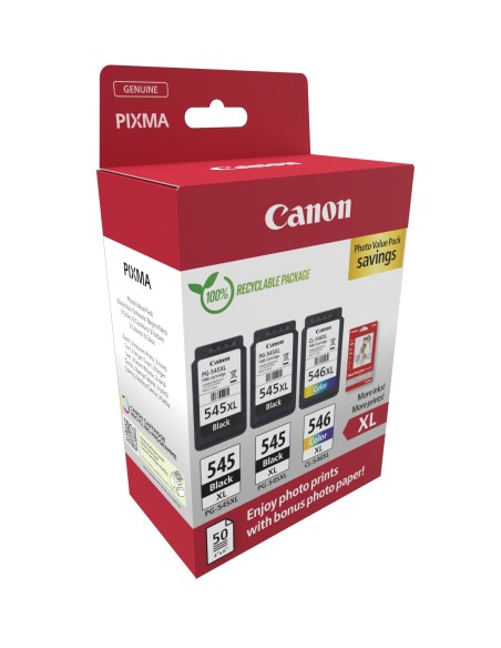 Canon 8286B015 cartucho de tinta 3 pieza(s) Original Alto rendimiento (XL) Negro, Cian, Magenta, Amarillo