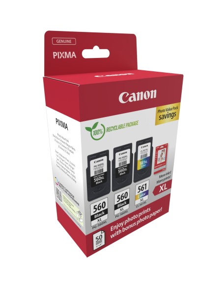 Canon 3712C012 cartucho de tinta 3 pieza(s) Original Alto rendimiento (XL) Negro, Cian, Magenta, Amarillo