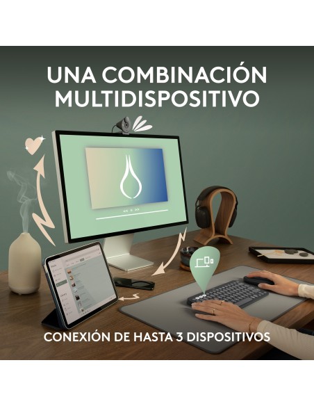 Logitech Pebble 2 Combo teclado Ratón incluido RF Wireless + Bluetooth QWERTY Español Grafito