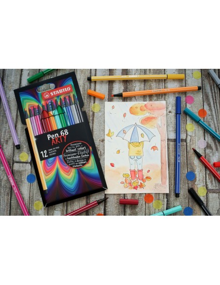 STABILO Pen 68 ARTY rotulador Multicolor 12 pieza(s)