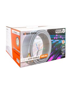 aiten data Bobina Cable de Red 305 m, UTP CAT6, Polietileno de Alta Densidad (Solid HDPE) y LSZH â?? Cuatro Cables Trenzados y s