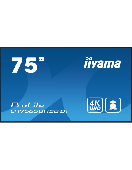 iiyama LH7575UHS-B1AG pantalla de señalización Pantalla plana para señalización digital 190,5 cm (75") LCD Wifi 500 cd   m² 4K U