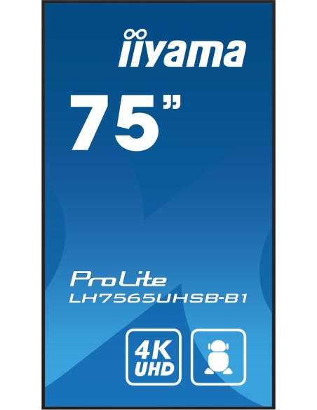 iiyama LH7575UHS-B1AG pantalla de señalización Pantalla plana para señalización digital 190,5 cm (75") LCD Wifi 500 cd   m² 4K U