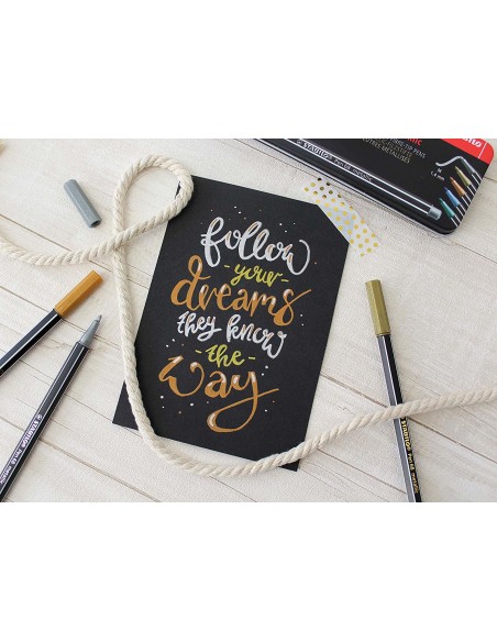 STABILO PEN 68 ROTULADOR METALICO COLOR COBRE PUNTA 1mm TINTA AL AGUA ACUAREALABLE 68 820