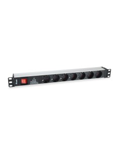EQUIP 333309 REGLETA ALIMENTACION RACK 19P 1U 7 TOMAS CON INTERRUPTOR Y PROTECTOR SOBRETENSION