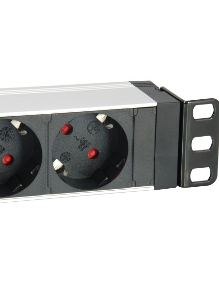 EQUIP 333309 REGLETA ALIMENTACION RACK 19P 1U 7 TOMAS CON INTERRUPTOR Y PROTECTOR SOBRETENSION