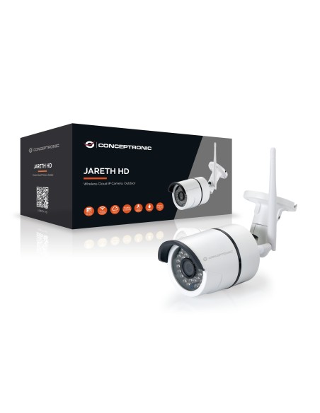 CONCEPTRONIC JARETH02W CAMARA IP 720P INSTALACION POR CODIGO QR LED EXTERIOR INTERIOR WIFI CLOUD BLANCO