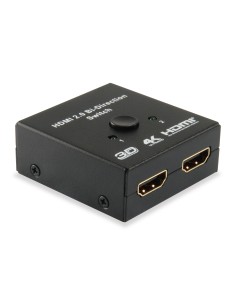 SWITCH EQUIP SELECTOR HDMI BIDIRECIONAL EQUIP 2 ENTRADAS 1 SALIDA A 1 ENTRADA 2 SALIDAS NEGRO 332723