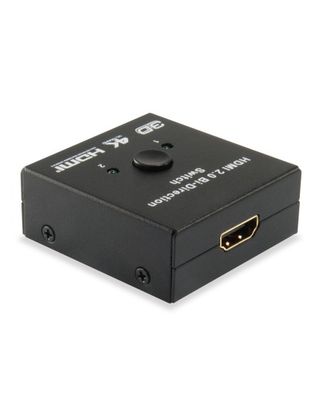 SWITCH EQUIP SELECTOR HDMI BIDIRECIONAL EQUIP 2 ENTRADAS 1 SALIDA A 1 ENTRADA 2 SALIDAS NEGRO 332723