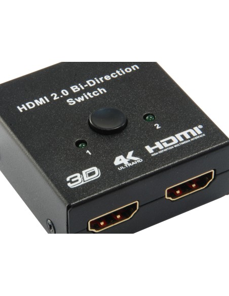 SWITCH EQUIP SELECTOR HDMI BIDIRECIONAL EQUIP 2 ENTRADAS 1 SALIDA A 1 ENTRADA 2 SALIDAS NEGRO 332723