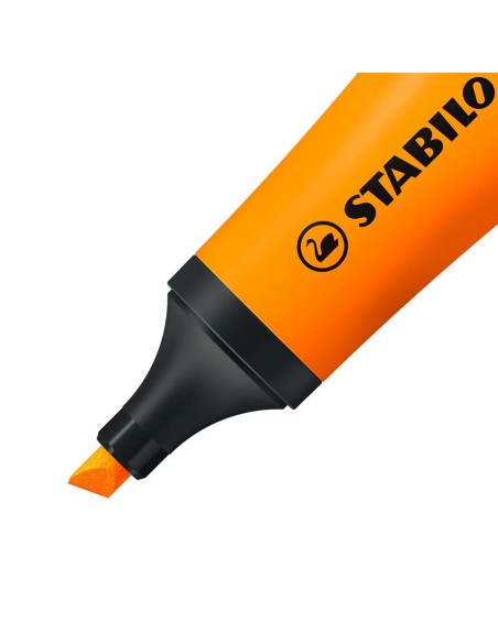 MARCADOR FLUORESCENTE STABILO TECNOLOGIA ANTI-SECADO 2 ANCHOS DE TRAZO 2+5MM NEON NARANJA 72 54