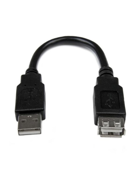 StarTech.com Cable de 0.15m de Extensión Alargador USB 2.0 Tipo-A Macho a USB A Hembra negro