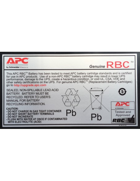 Bateria apc para sistema ups sealed lead acid VRLA RBC7