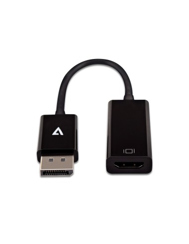 V7 Adattatore video nero da DisplayPort maschio a HDMI femmina slim