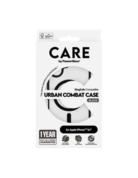 PanzerGlass CARE by PG UrbCom BLK MagS iPhone16 6.1 funda para teléfono móvil Transparente