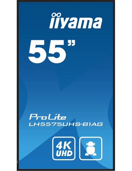 iiyama ProLite Pantalla plana para señalización digital 138,7 cm (54.6") LCD Wifi 500 cd   m² 4K Ultra HD Negro Procesador incor