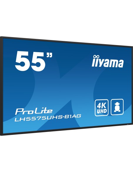 iiyama ProLite Pantalla plana para señalización digital 138,7 cm (54.6") LCD Wifi 500 cd   m² 4K Ultra HD Negro Procesador incor