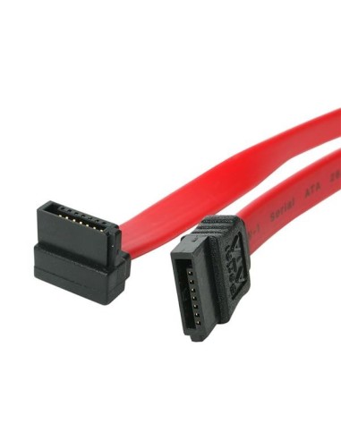 StarTech.com Cable de 60cm de Datos SATA en Íngulo Recto a la Derecha Acodado 7 Pines - Hembra  a Hembra Rojo SATA24RA1