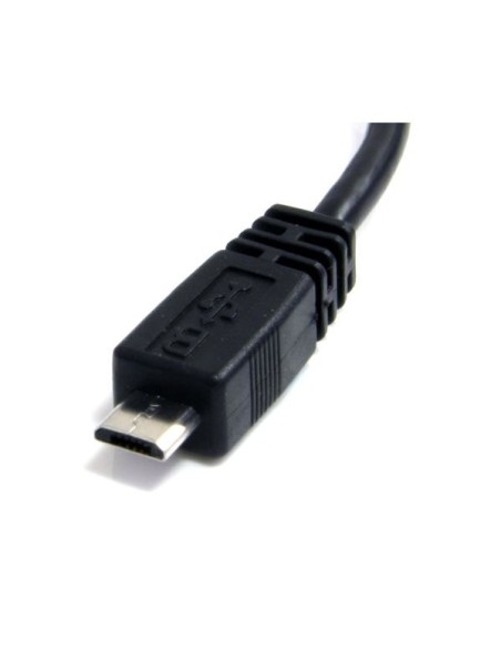 StarTech.com Cable Adaptador de 15cm USB A Macho a Micro USB B Macho para Teléfono Móvil Carga y Datos - Negro