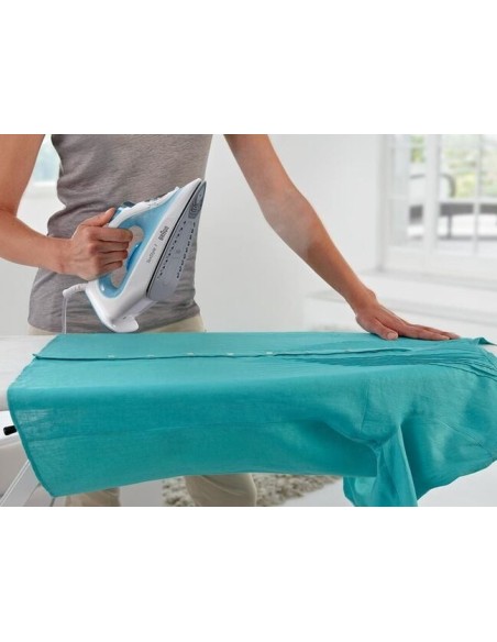 Braun TexStyle 1 Plancha vapor-seco Suela de cerámica 2000 W Azul, Blanco