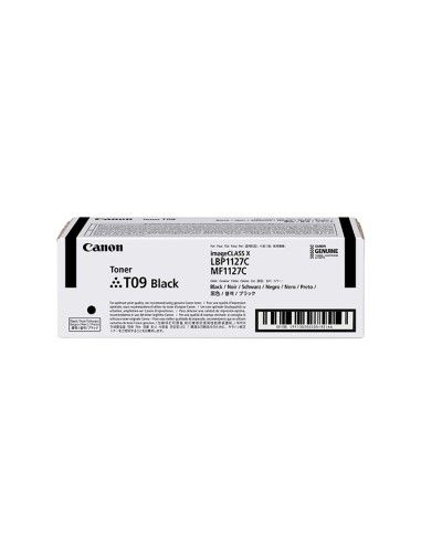 Canon TONER T09 BK cartucho de tóner 1 pieza(s) Original Negro