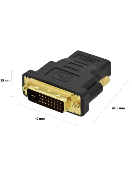 ADAPTADOR HDMI EWENT DVI-D 24+1 MACHO A HDMI HEMBRA NEGRO