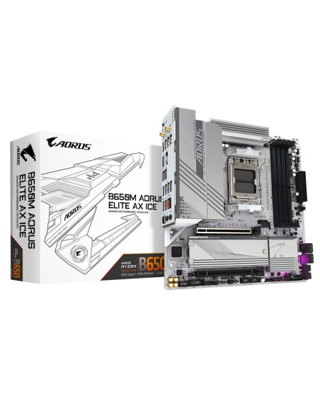 PLACA BASE GIGABYTE B650M A ELITE AX ICE AM5 ATX 4XDDR5