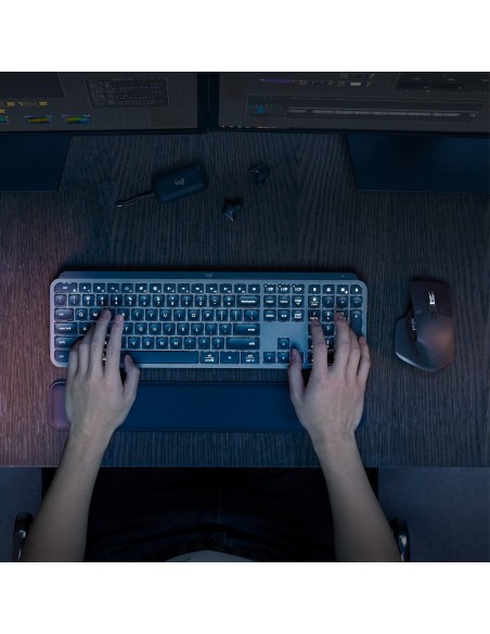 Logitech MX Keys S Combo teclado Ratón incluido Oficina RF Wireless + Bluetooth QWERTY Internacional de EE.UU. Grafito