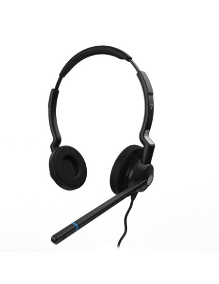 V7 Auriculares con cable para centro de llamadas binuaral QD