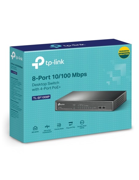 SWITCH TP-LINK   8P 10100 4P POE TL-SF1008P