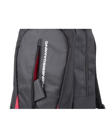 GENESIS Pallad 100 mochila Negro, Rojo Poliéster