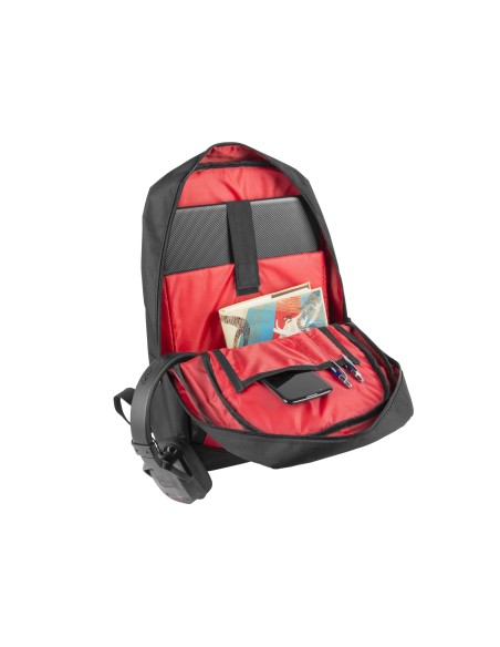 GENESIS Pallad 100 mochila Negro, Rojo Poliéster