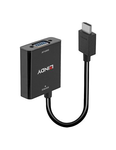 Lindy 38291 adaptador de cable de vÍ­deo 0,1 m HDMI tipo A (Estándar) VGA (D-Sub) Negro