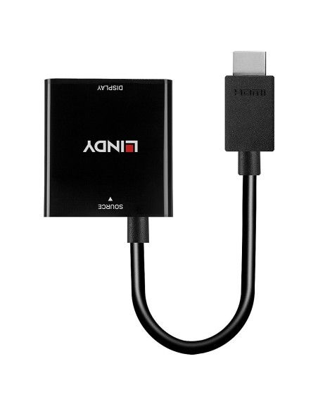 Lindy 38291 adaptador de cable de vÍ­deo 0,1 m HDMI tipo A (Estándar) VGA (D-Sub) Negro