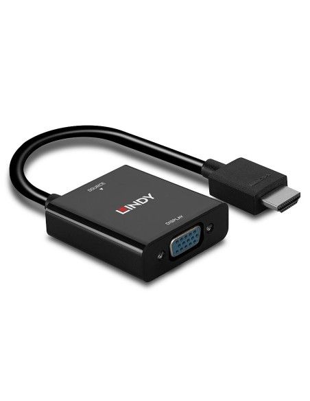 Lindy 38291 adaptador de cable de vÍ­deo 0,1 m HDMI tipo A (Estándar) VGA (D-Sub) Negro