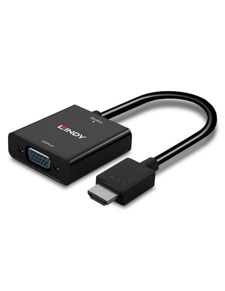 Lindy 38291 adaptador de cable de vÍ­deo 0,1 m HDMI tipo A (Estándar) VGA (D-Sub) Negro