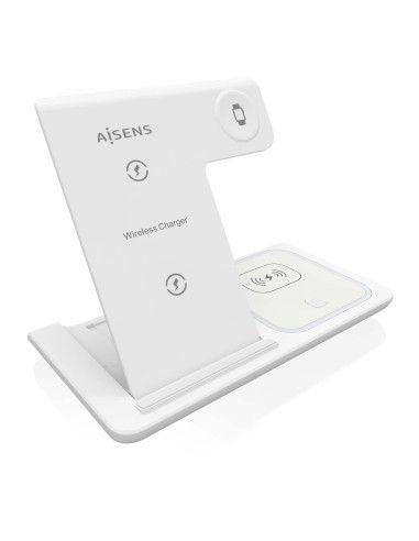 CARGADOR AISENS INALAMBRICO USB-C 3 EN 1 15W BLANCO