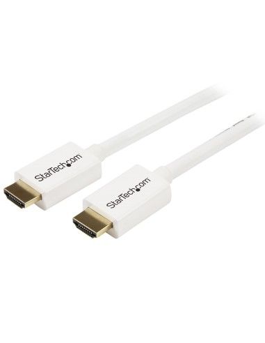 StarTech.com Cable HDMI de alta velocidad de 5m - Macho a Macho - CL3 Instalación en Pared - Ultra HD 4k x 2k - Blanco