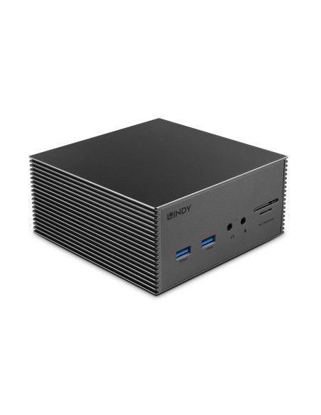 Lindy 43378 base para portátil y replicador de puertos Alámbrico USB 3.2 Gen 2 (3.1 Gen 2) Type-C Gris