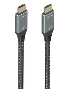 AISENS Cable HDMI V2.1 ultra alta velocidad   HEC 8K@60Hz 48Gbps, A M-A M, Gris Negro, 5.0m