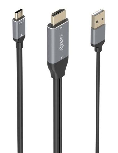 CONVERSOR ALU HDMI V2.0 A USB-C 4K60HZ HDMI M-USB-CM NEGRO 1.8M AISENS A109-0871