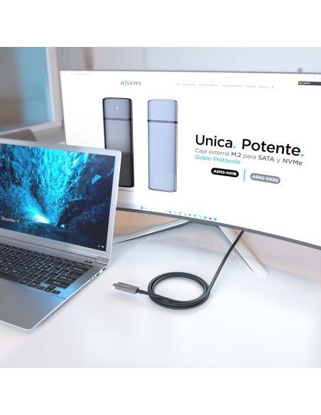 CABLE USB3.1 AISENS GEN2 10GBPS AOC 4K 3A 60W E-MARK USB-C M M 7.5M