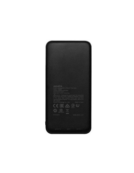 ADATA T10000 batería externa Polímero de litio 10000 mAh Negro