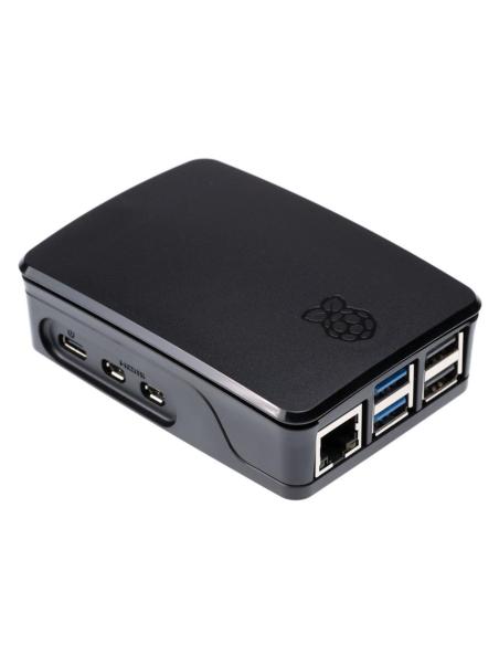 Carcasa raspberry pi 5 con ventilador negra y gris