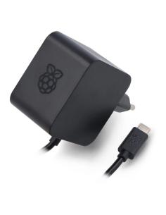Fuente de alimentacion cargador raspberry pi 5 usb c 27 w color negro