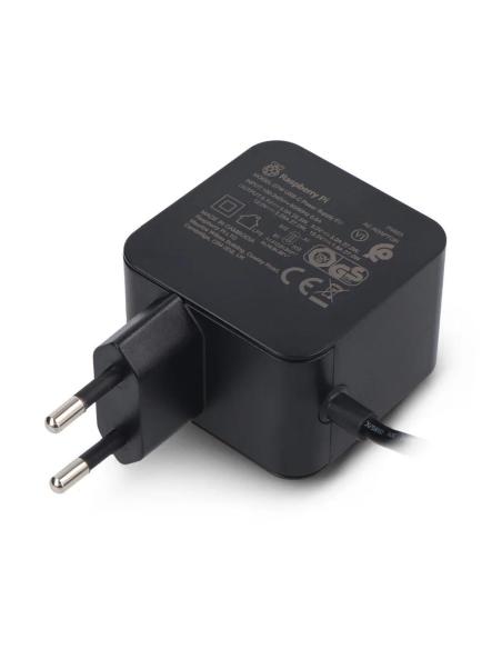 Fuente de alimentacion cargador raspberry pi 5 usb c 27 w color negro