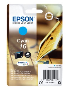 Cartucho tinta epson t162240 cian  wf - 2010 - 2510 - 2520 - 2530 - 2540 -  pluma