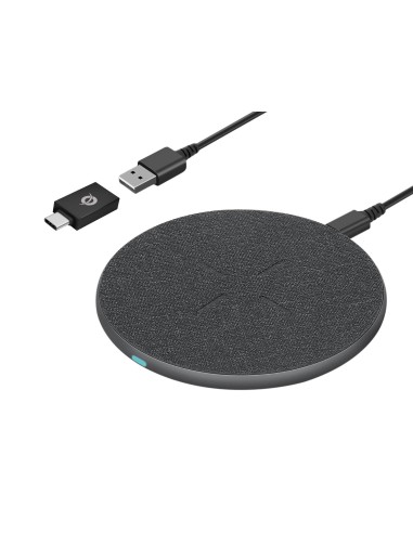 Cargador inalambrico carga rapida conceptronic gorgon03g qi usb tipo c -  15w -  aluminio